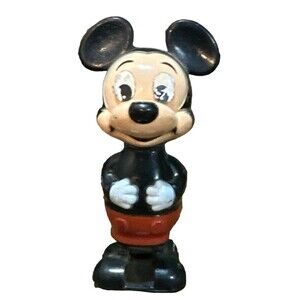 Vintage Mickey Mouse  3” Disney Wind‎ Up Walker Toy / Tomy Made in Taiwan Works!